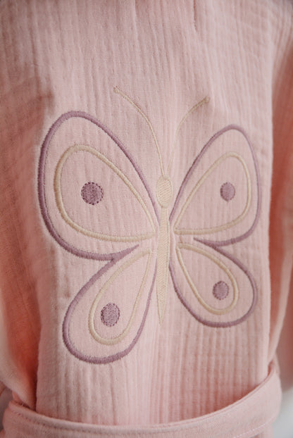 KELEBEK NAKIŞLI KIZ ÇOCUK BORNOZ